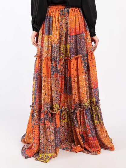 Printed Chiffon Skirt