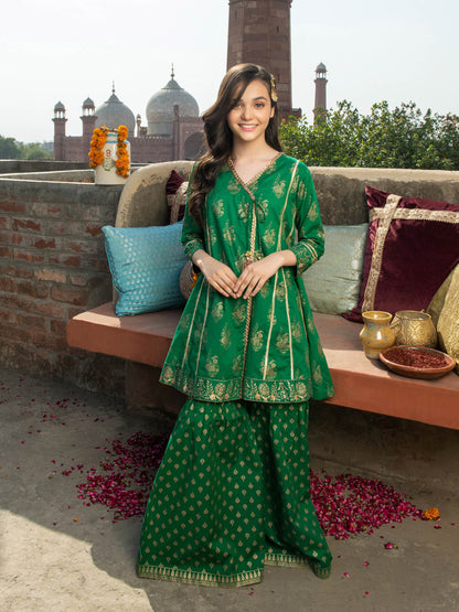 2 Piece Lawn Suit-Gold Paste Print (Pret)