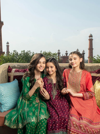 2 Piece Lawn Suit-Gold Paste Print (Pret)