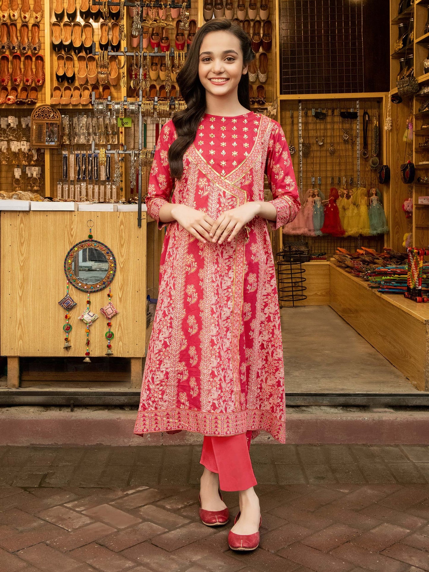 2 Piece Lawn Suit-Gold Paste Print (Pret)