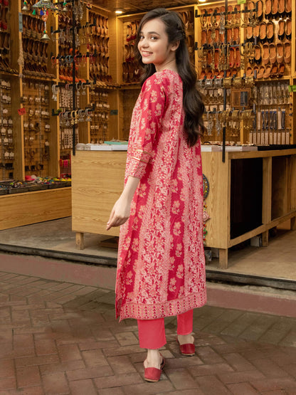 2 Piece Lawn Suit-Gold Paste Print (Pret)