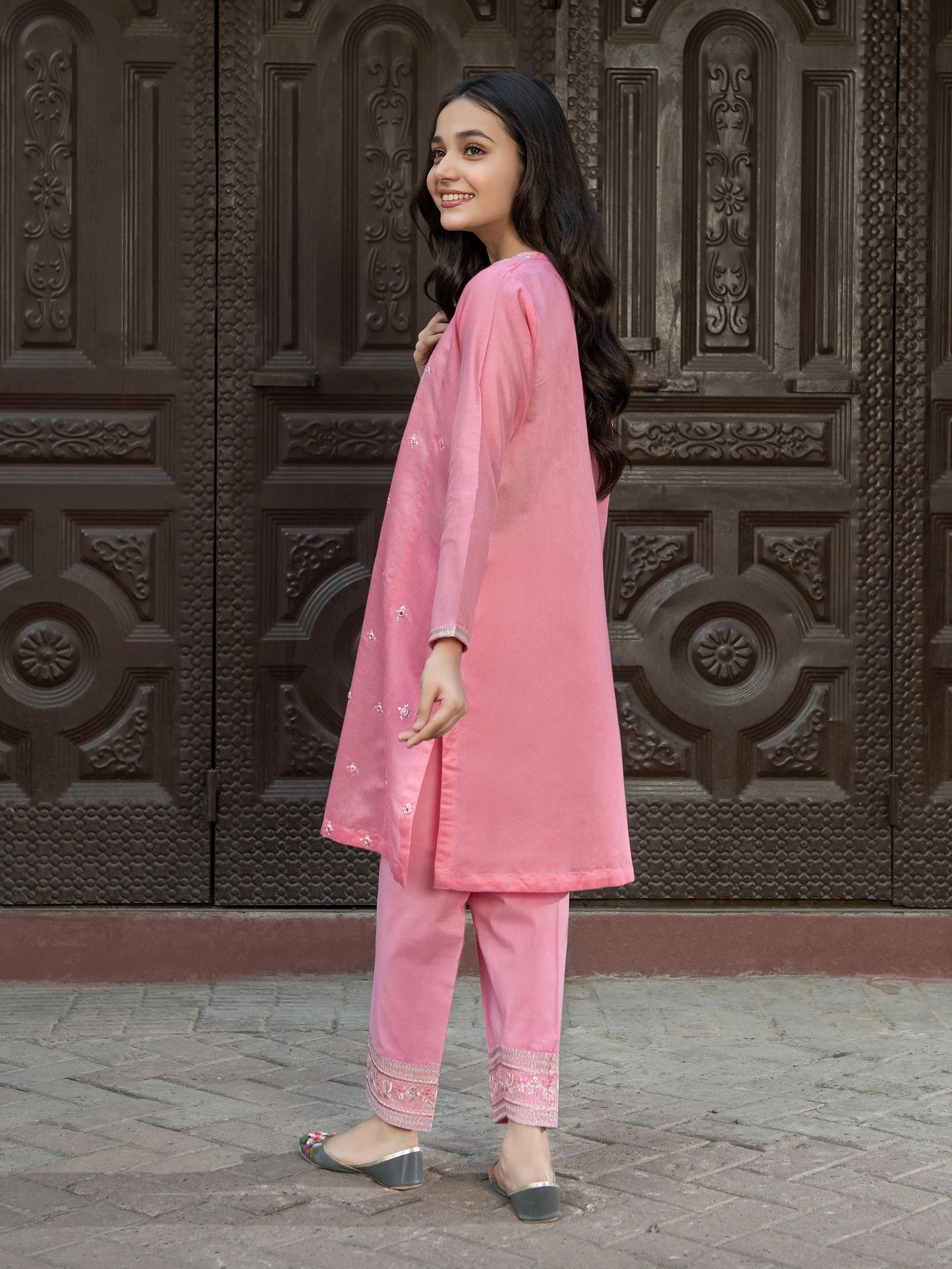 2 Piece Net Suit-Embroidered (Pret)