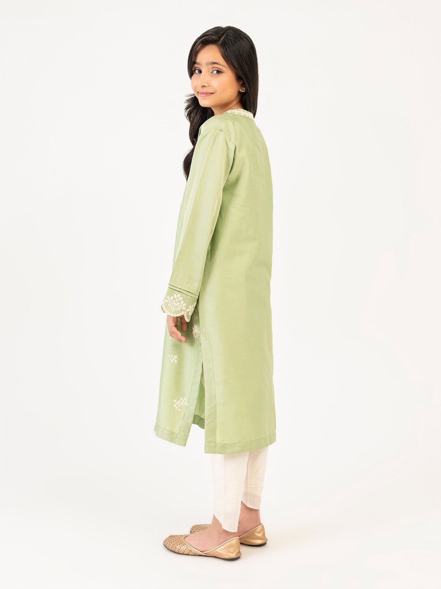 Satin Shirt-Embroidered