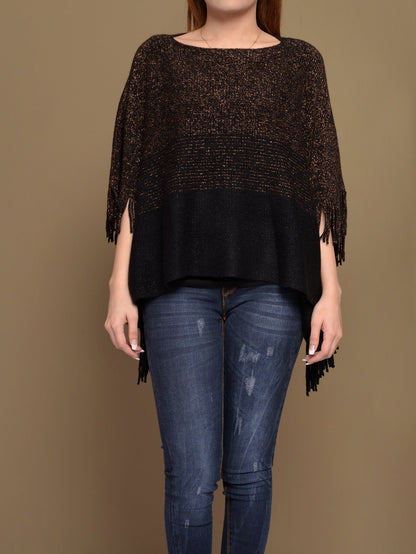 Woolen Shimmer Poncho