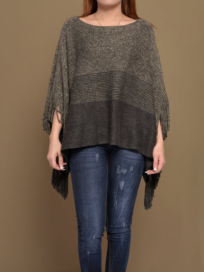 Woolen Shimmer Poncho