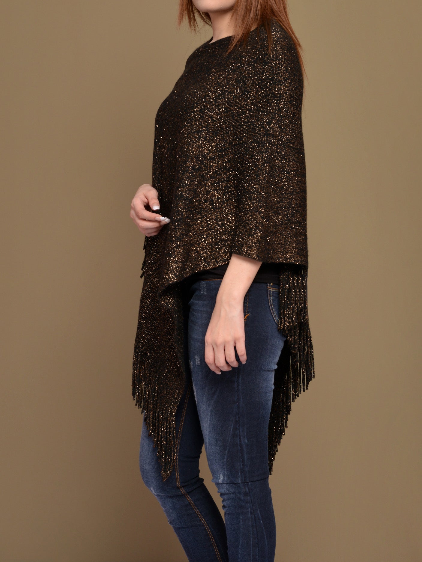 Woolen Shimmer Poncho