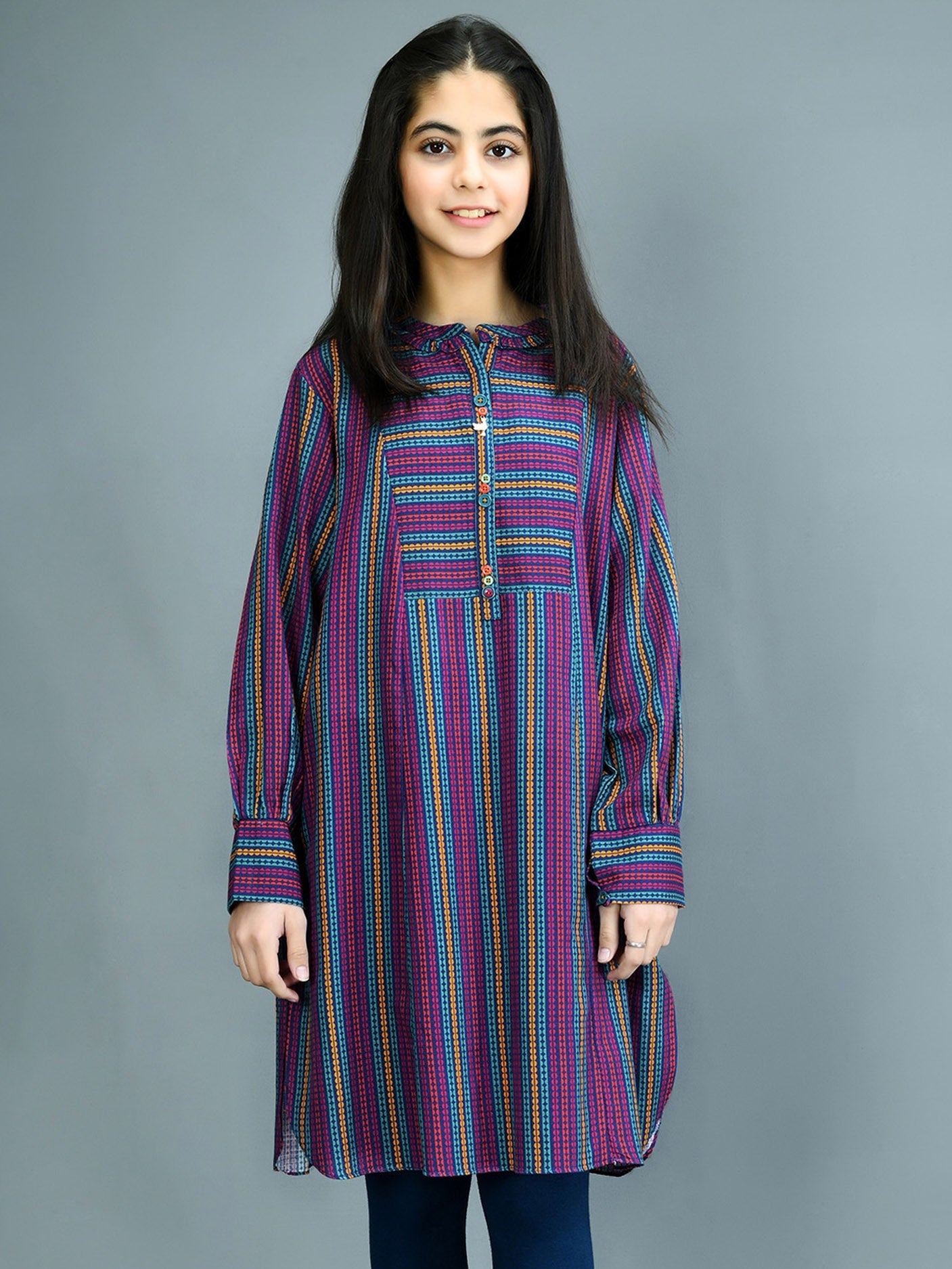 Printed Slub Khaddar Shirt