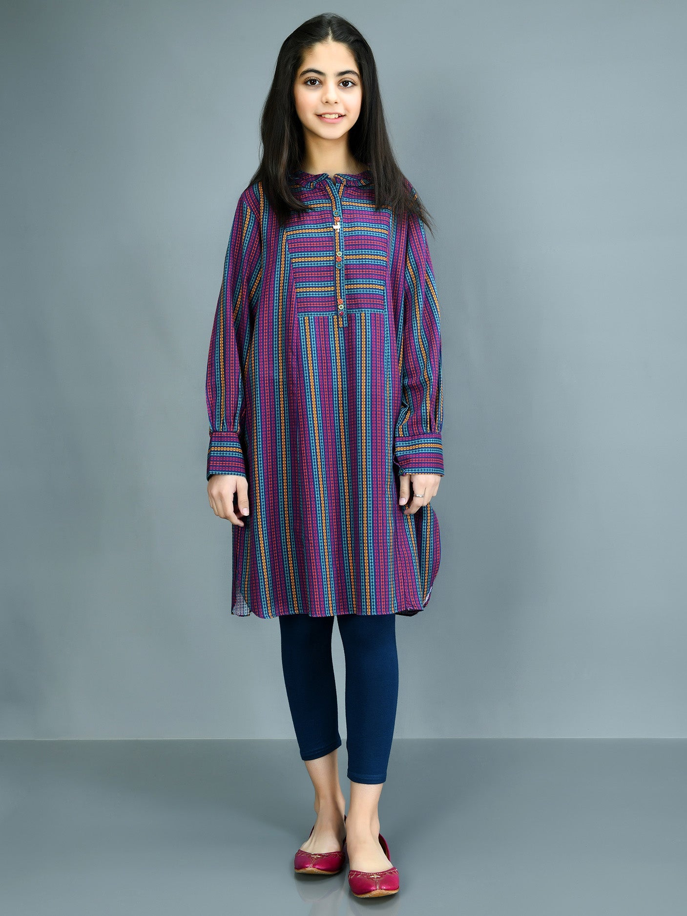 Printed Slub Khaddar Shirt