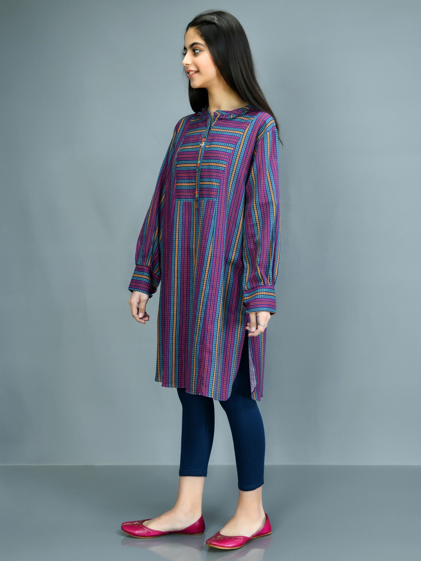 Printed Slub Khaddar Shirt