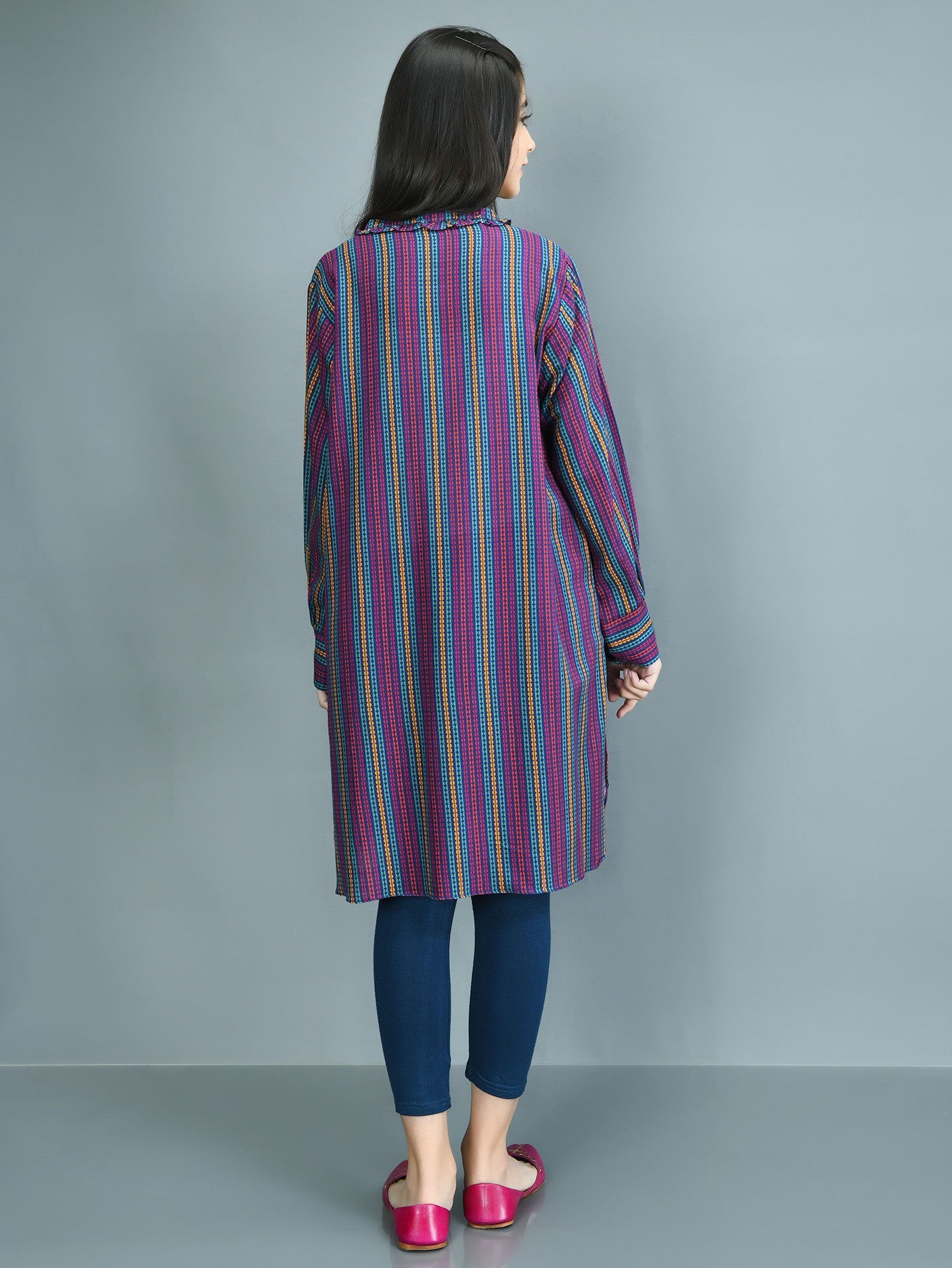Printed Slub Khaddar Shirt