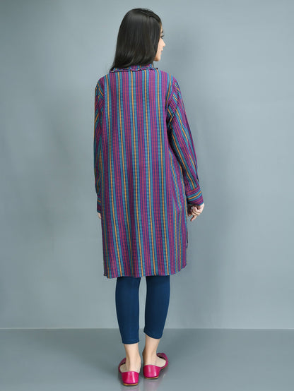 Printed Slub Khaddar Shirt