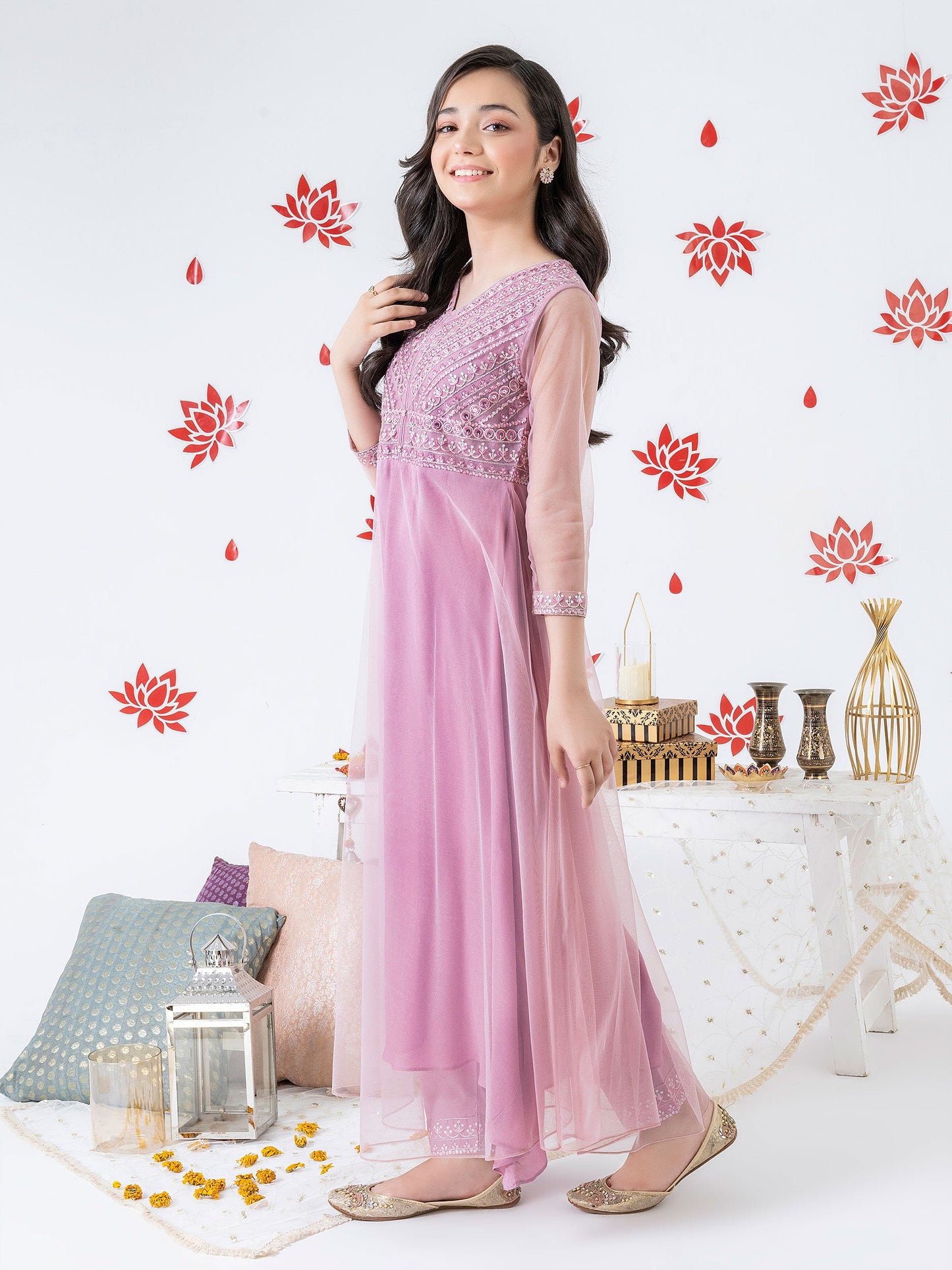 2 Piece Net Suit-Embroidered
