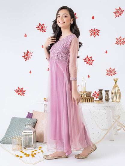 2 Piece Net Suit-Embroidered