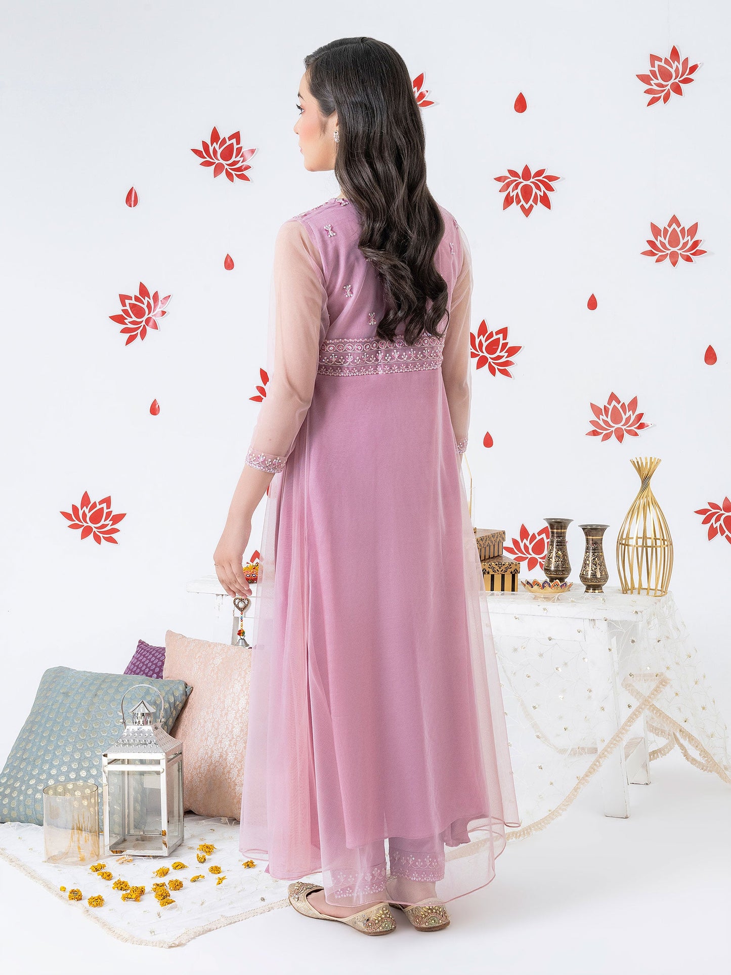 2 Piece Net Suit-Embroidered