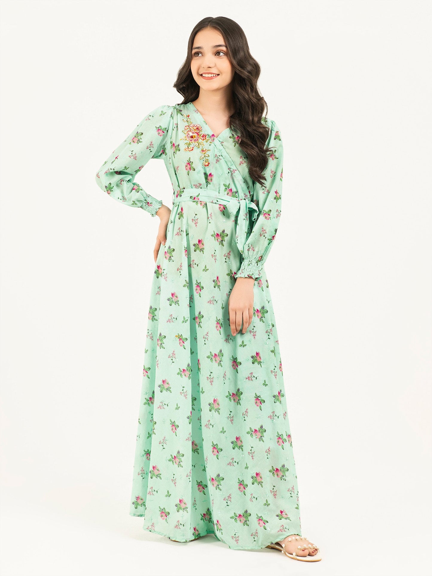 Lawn Tiered Dress-Embellished (Pret)