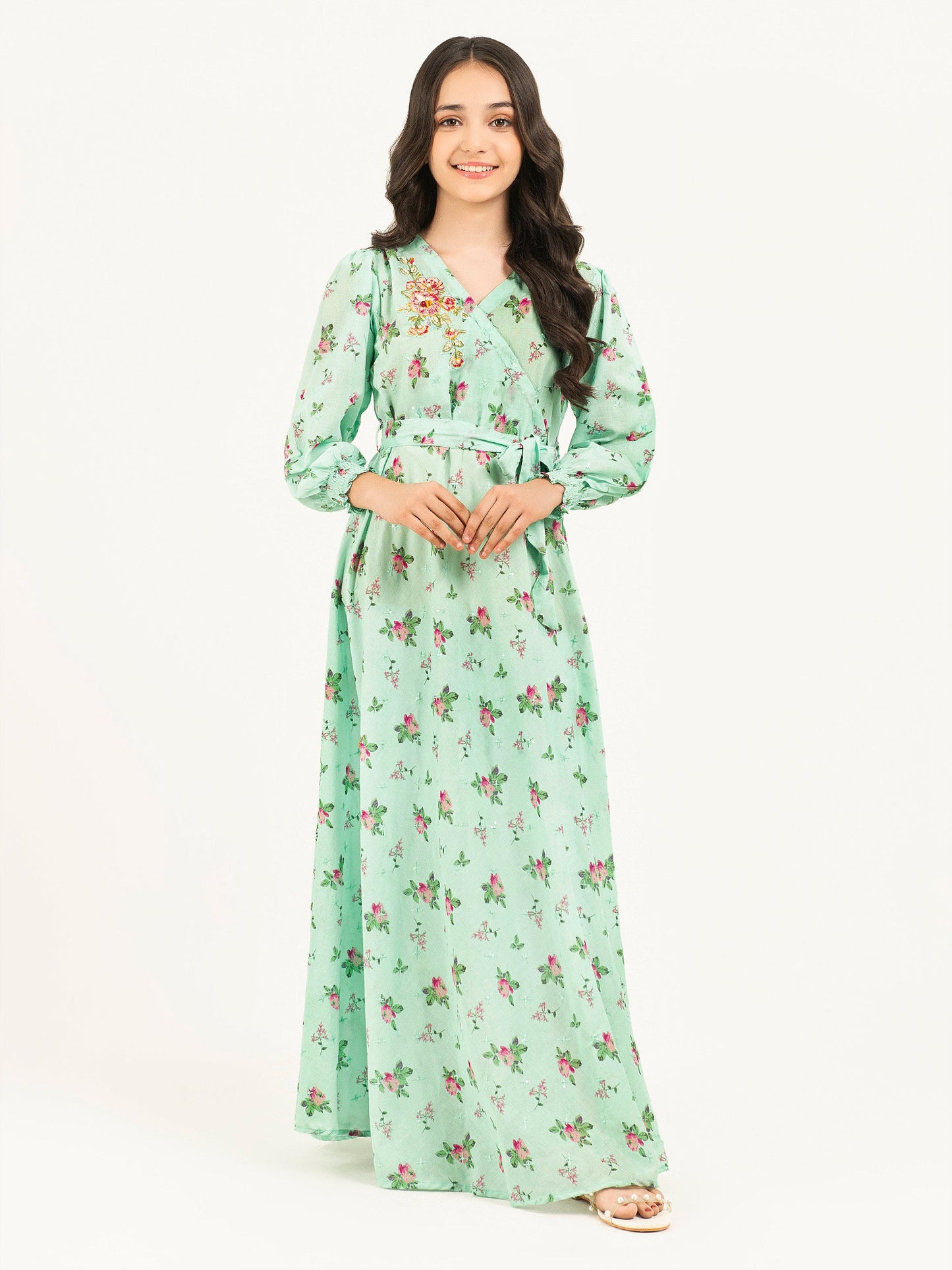 Lawn Tiered Dress-Embellished (Pret)