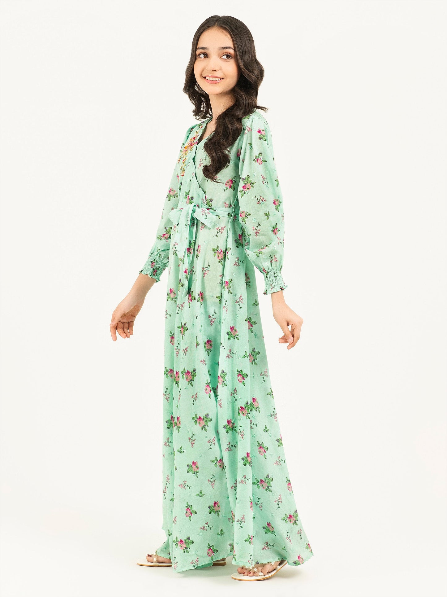 Lawn Tiered Dress-Embellished (Pret)