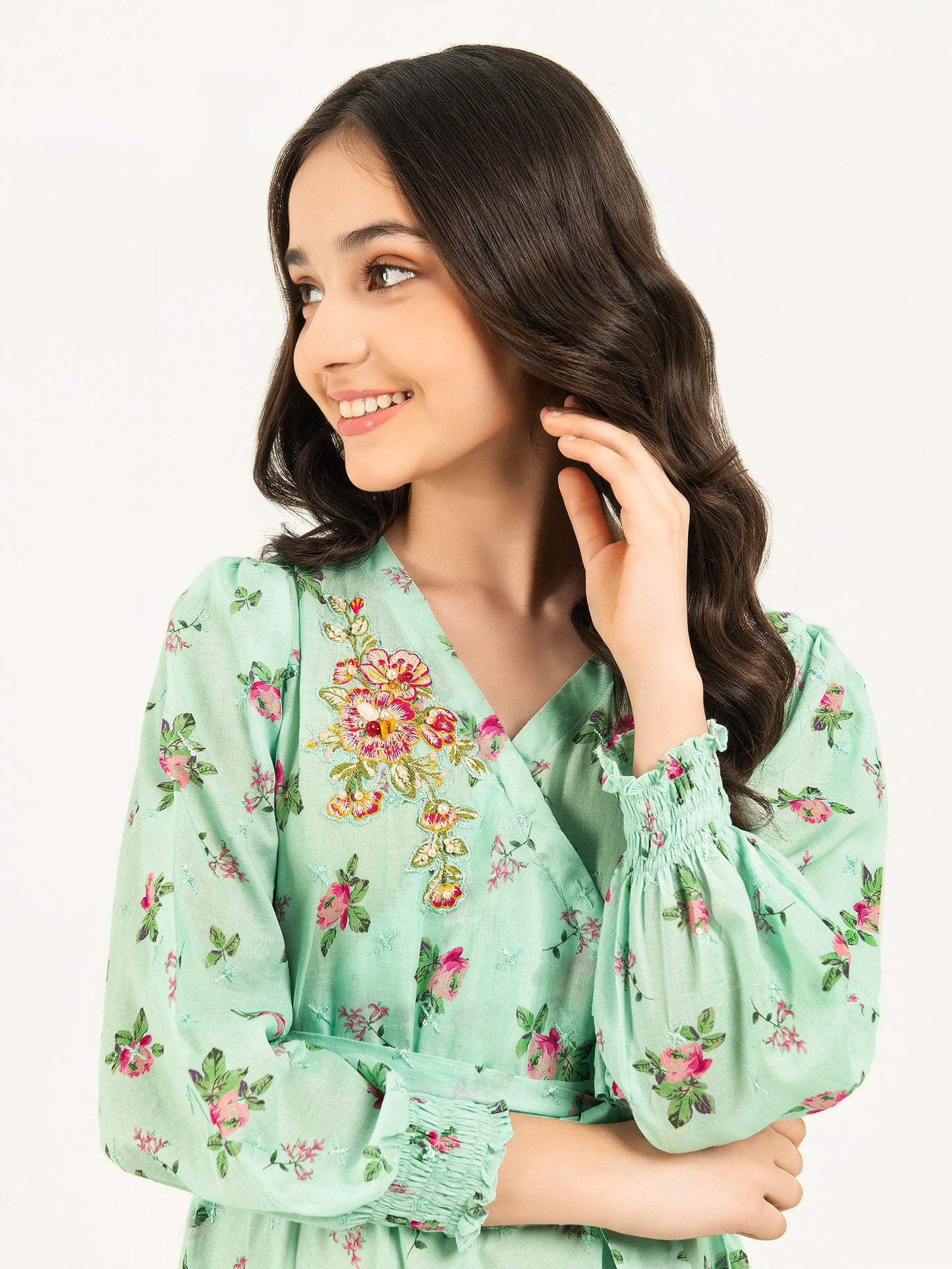 Lawn Tiered Dress-Embellished (Pret)