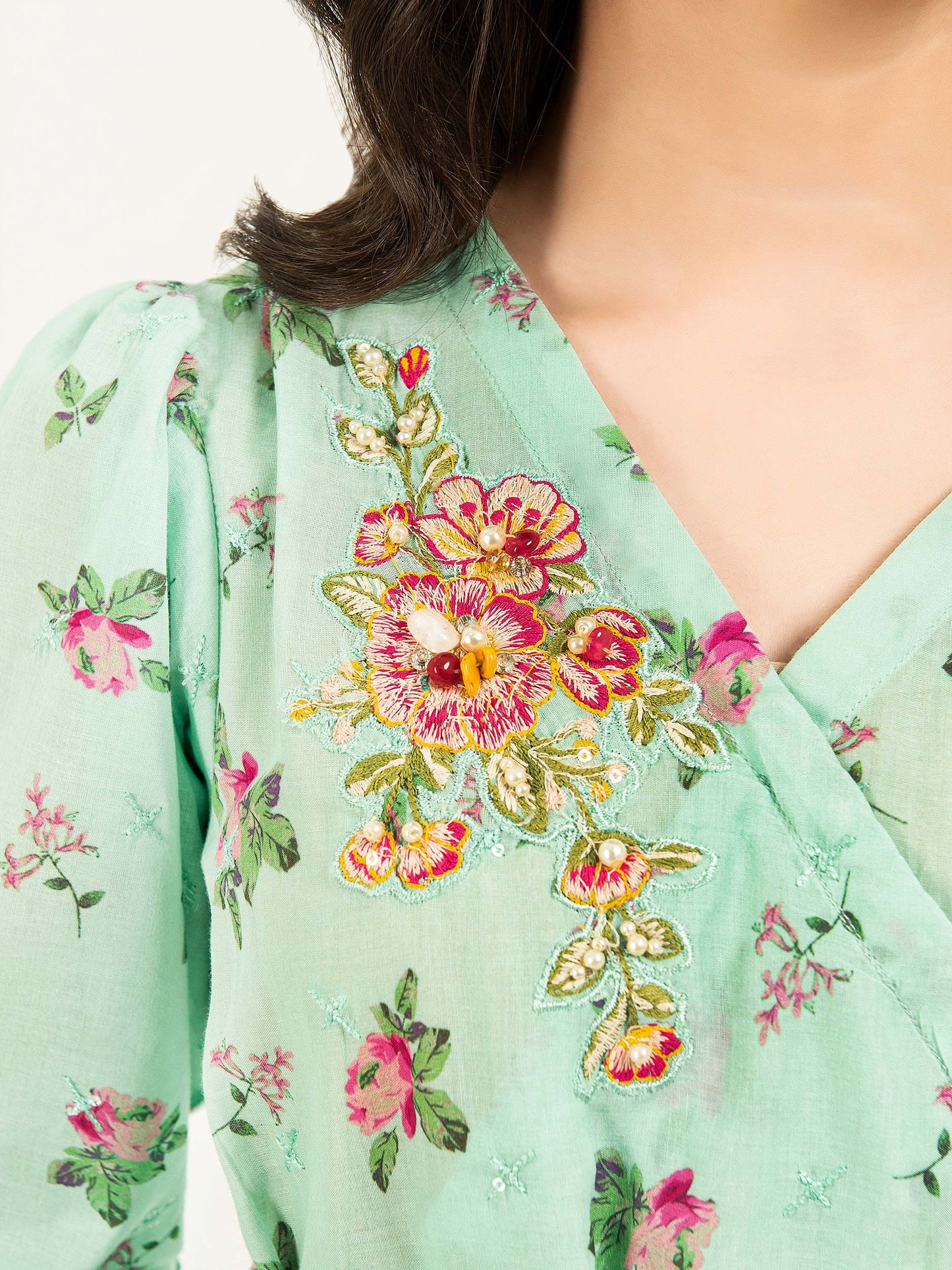 Lawn Tiered Dress-Embellished (Pret)