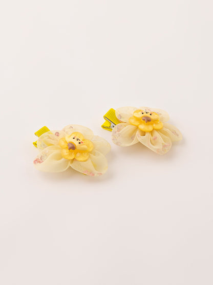 Puppy Floral Snap Clip