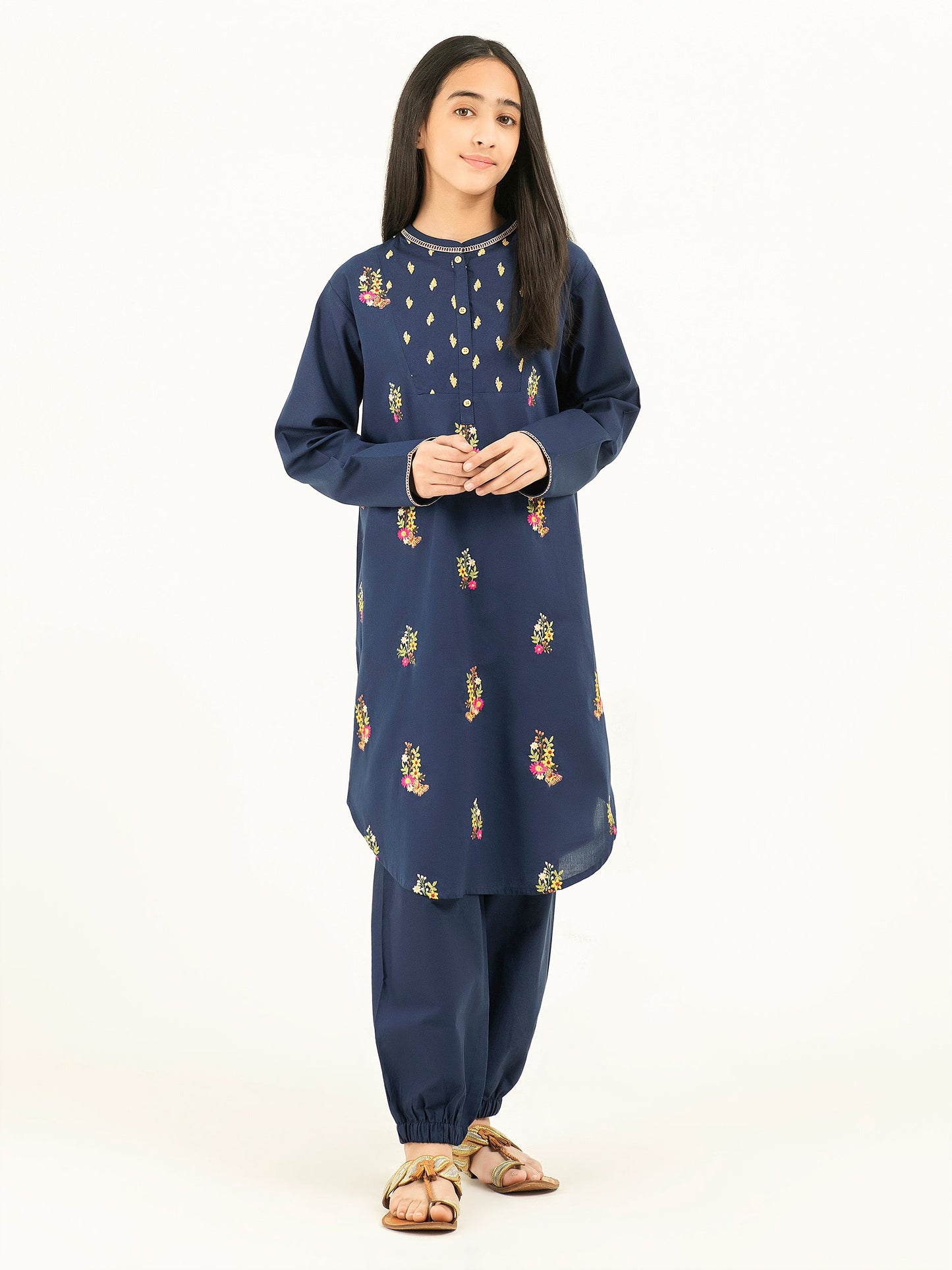 2 Piece Winter Cotton Suit-Embroidered