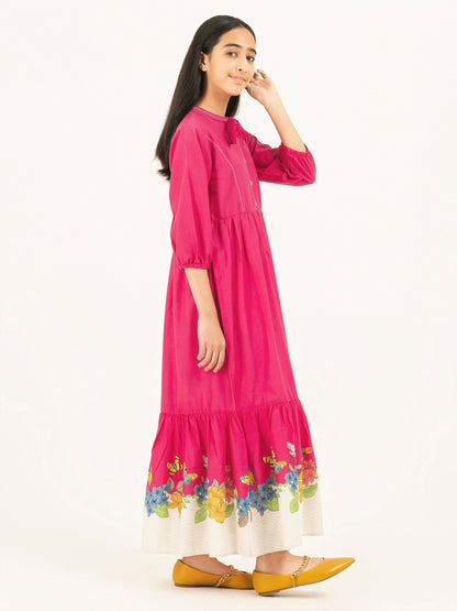 Cambric Gypsy Dress-Printed (Pret)