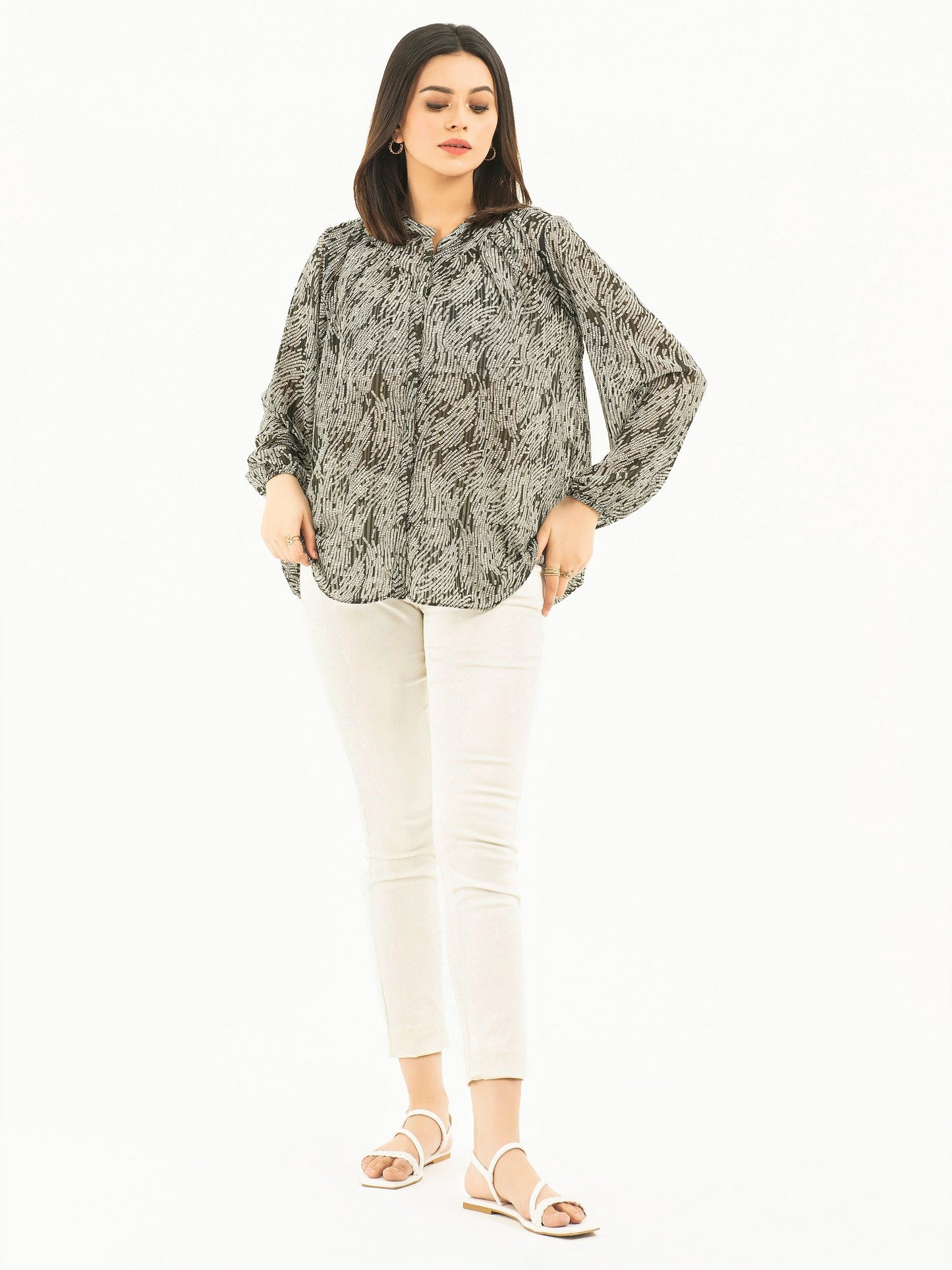 Printed Chiffon Top