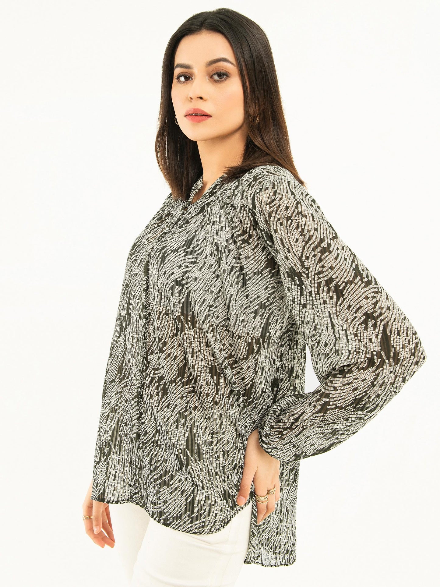 Printed Chiffon Top