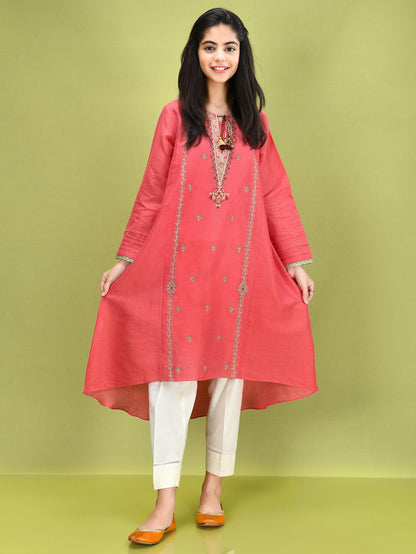 Embroidered Lawn Masoori Shirt