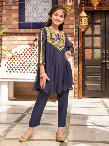 Embroidered Chiffon Suit