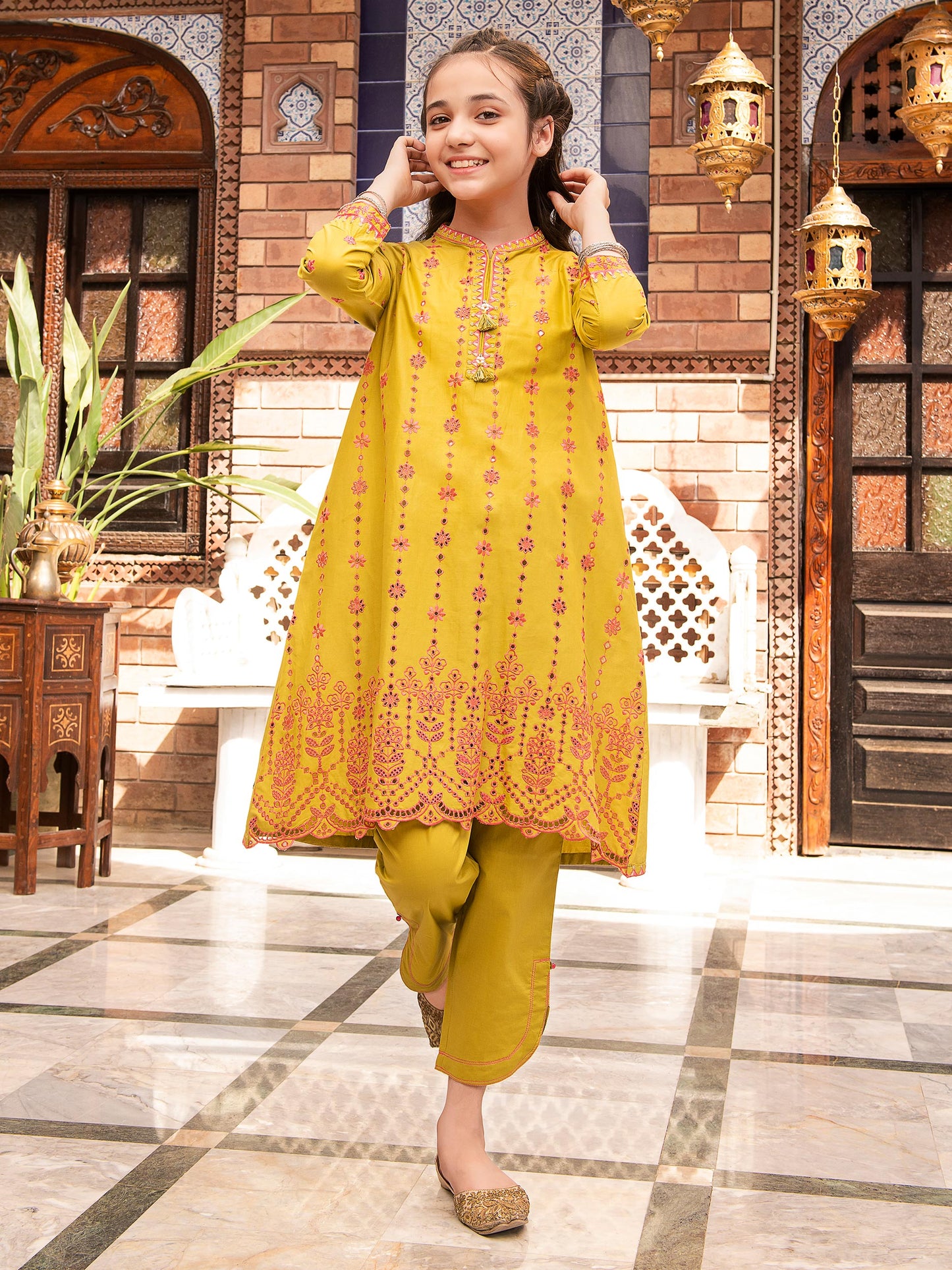 Embroidered Cambric Suit