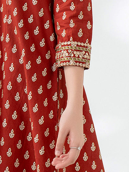 2 Piece Cambric Suit-Embroidered