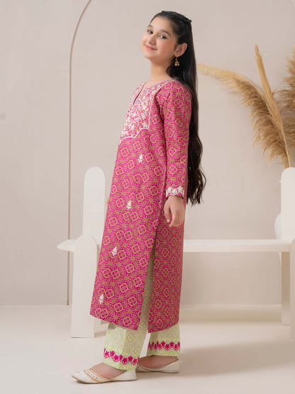 2 Piece Cambric Suit-Embroidered