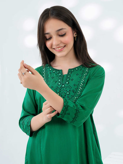 2 Piece Raw Silk Suit-Embroidered