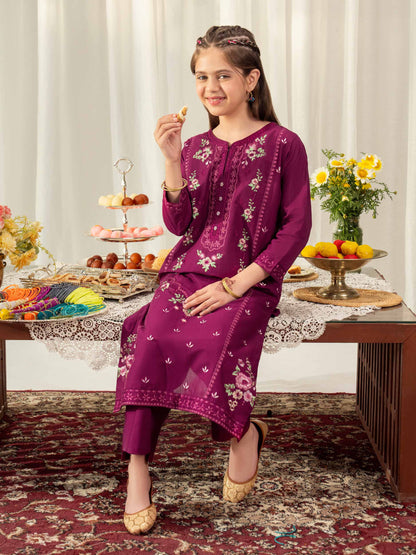 2 Piece Cambric Suit-Embroidered