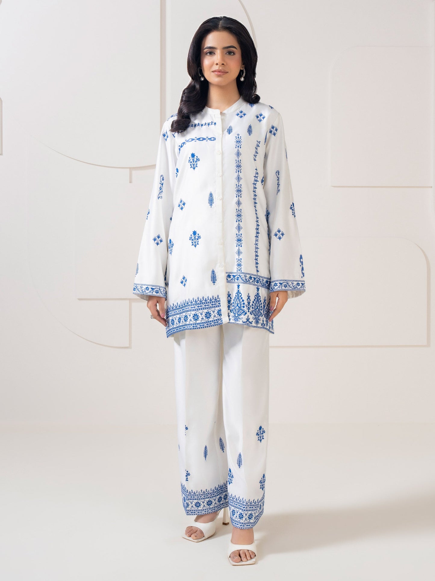 Satin Co-Ord Set-Embroidered (Pret)