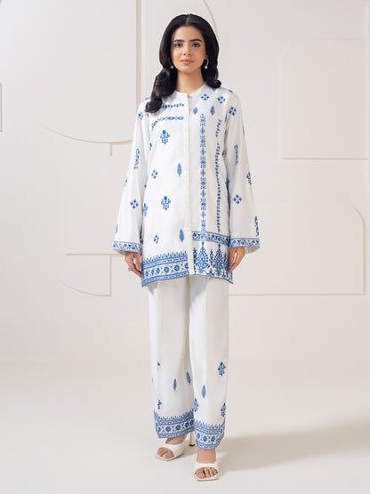 Satin Co-Ord Set-Embroidered (Pret)