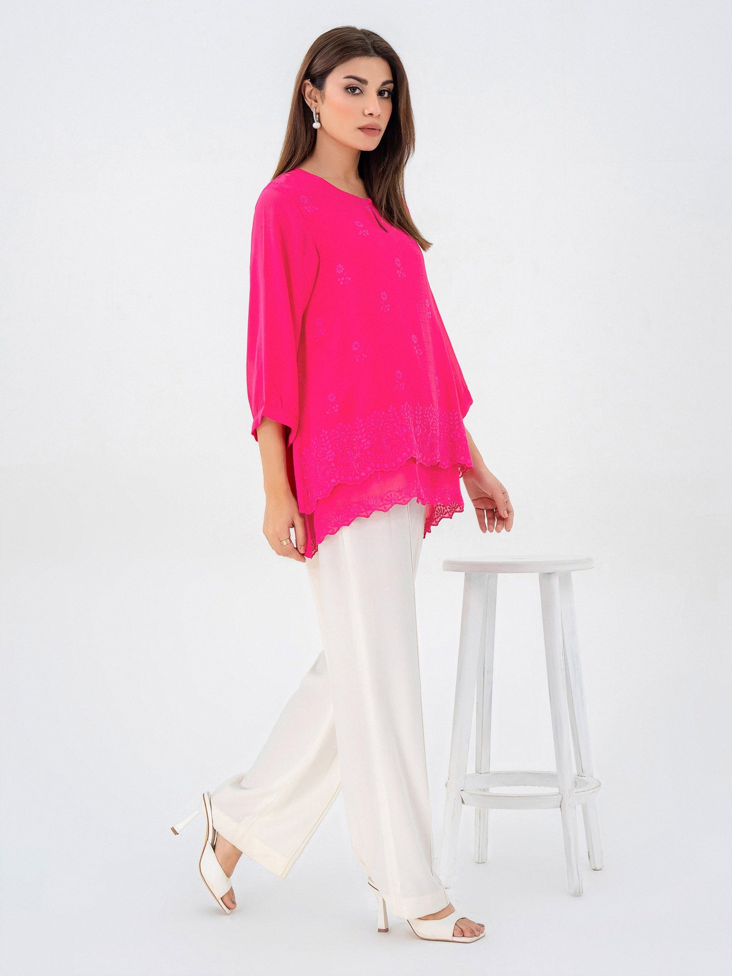 Chiffon Top-Embroidered (Pret)