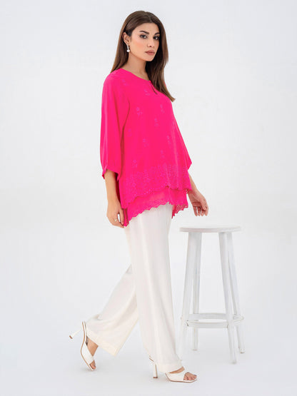 Chiffon Top-Embroidered (Pret)