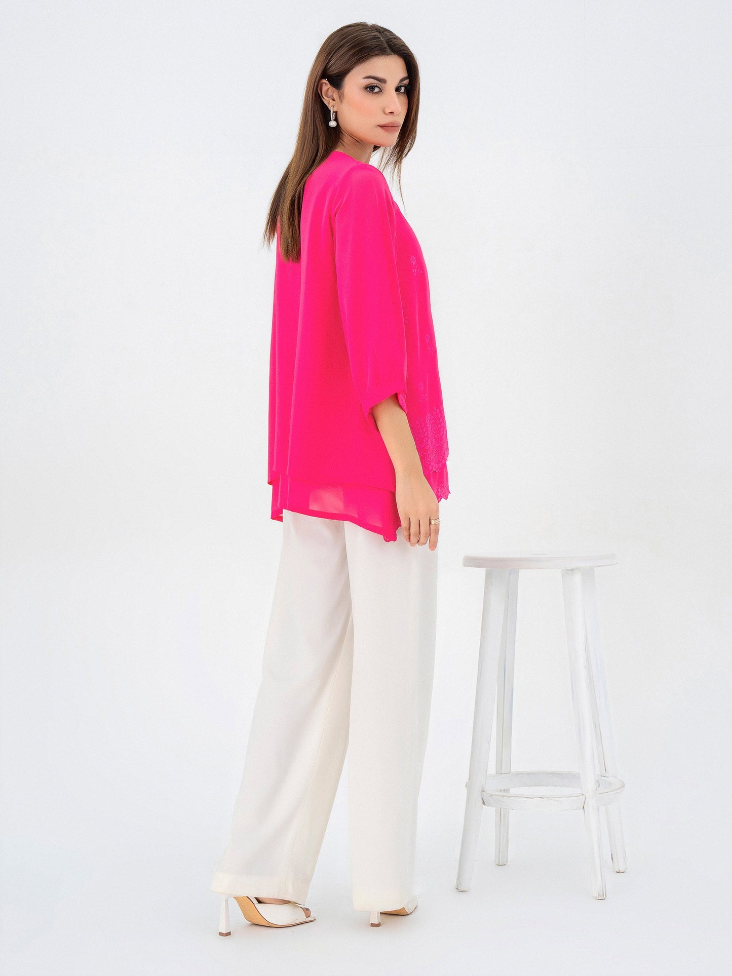 Chiffon Top-Embroidered (Pret)