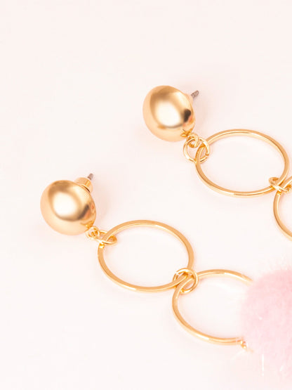 Pompom Drop Earrings