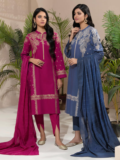 3 Piece Khaddar Suit-Pasted (Unstitched)