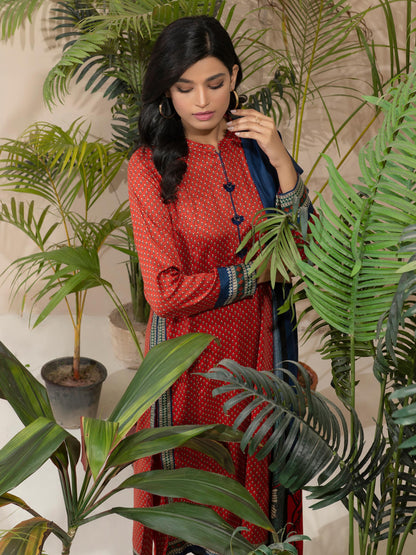 3 Piece Linen Suit-Printed (Unstitched)