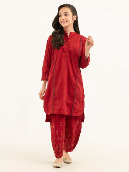 2 Piece Winter Cotton Suit-Embroidered (Pret)