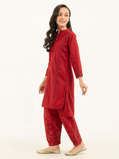 2 Piece Winter Cotton Suit-Embroidered (Pret)