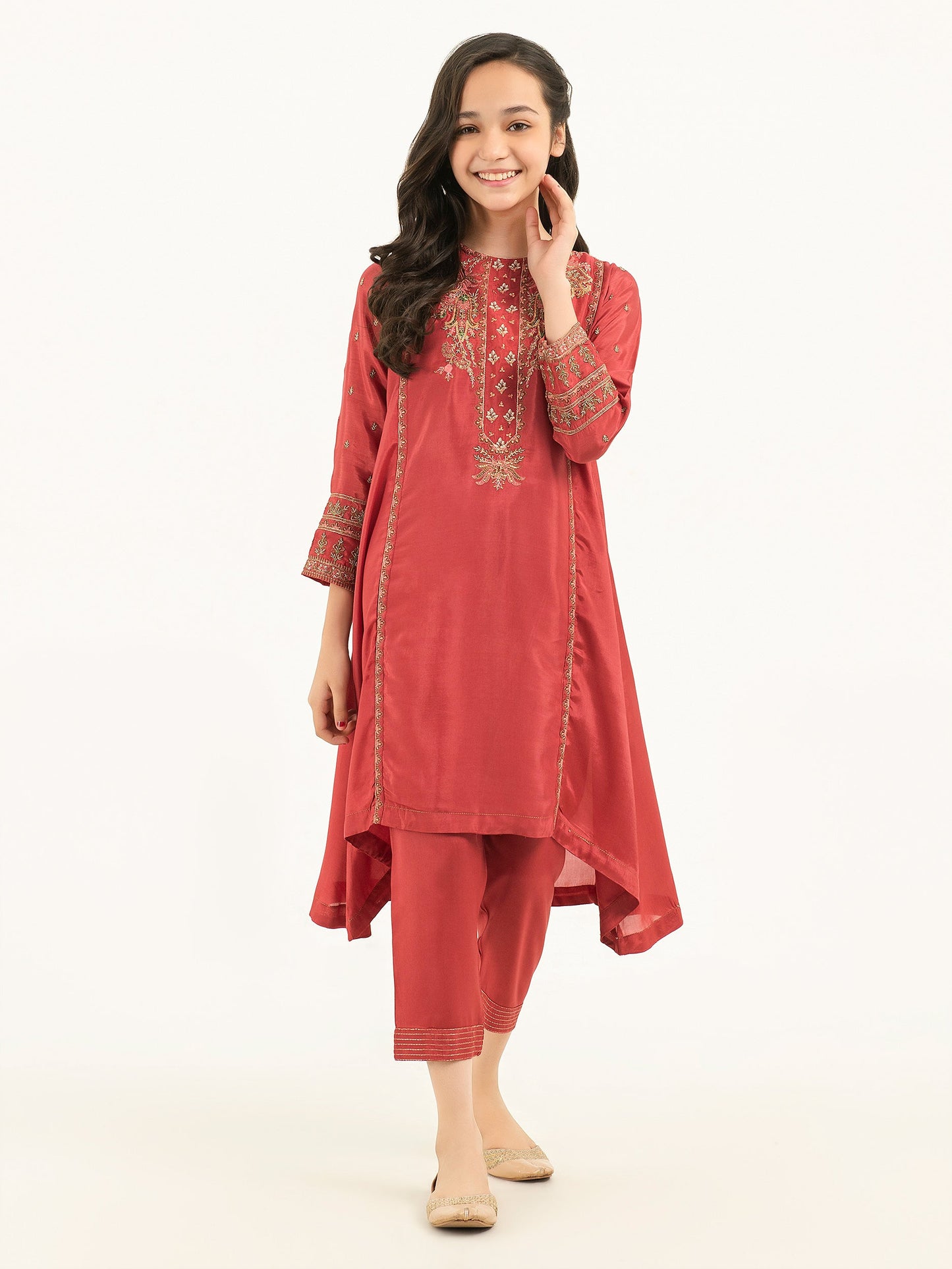 2 Piece Silk Suit-Embroidered (Pret)
