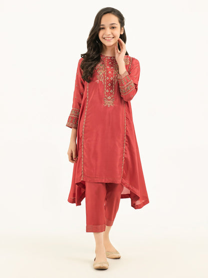 2 Piece Silk Suit-Embroidered (Pret)