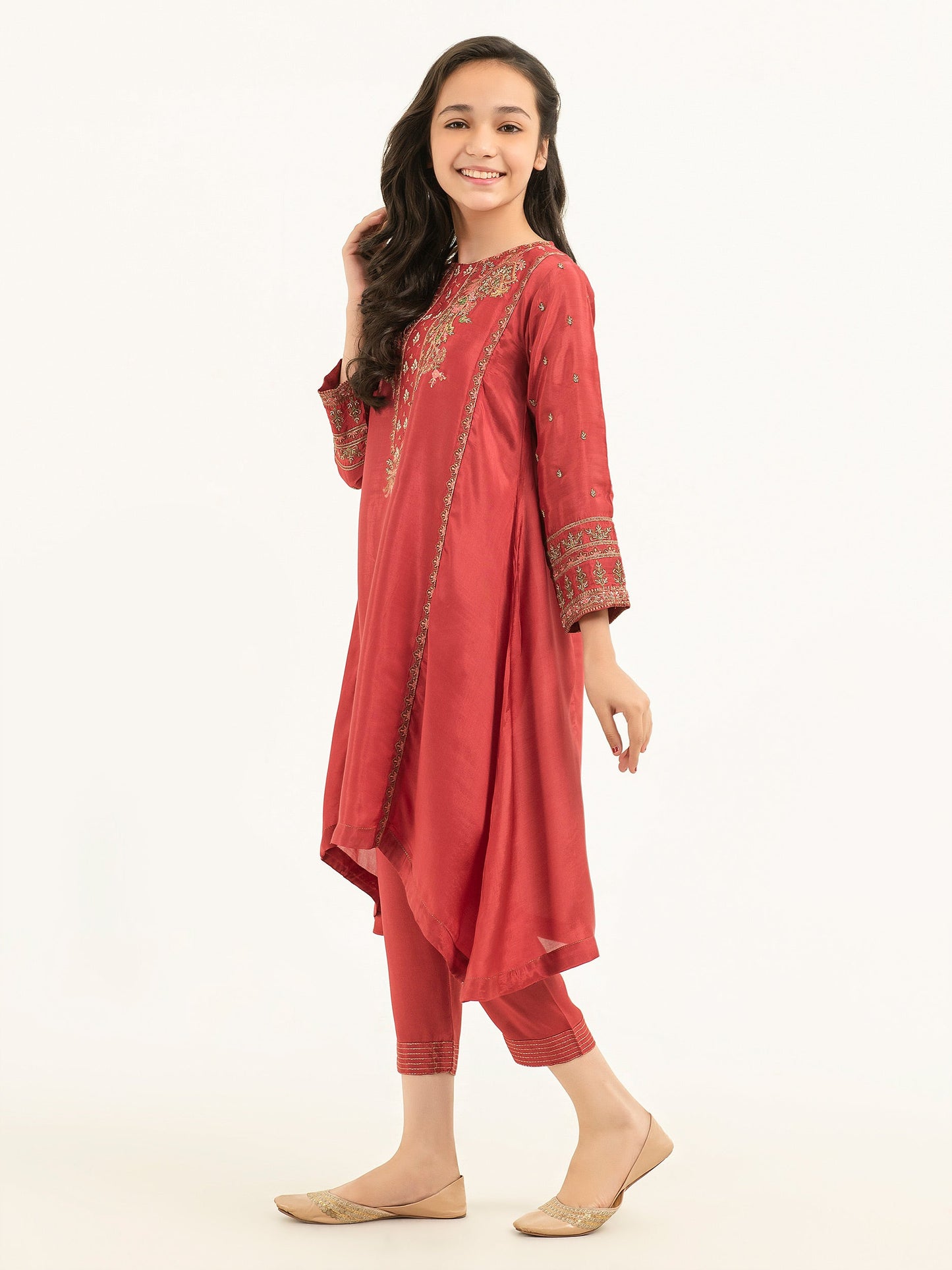 2 Piece Silk Suit-Embroidered (Pret)