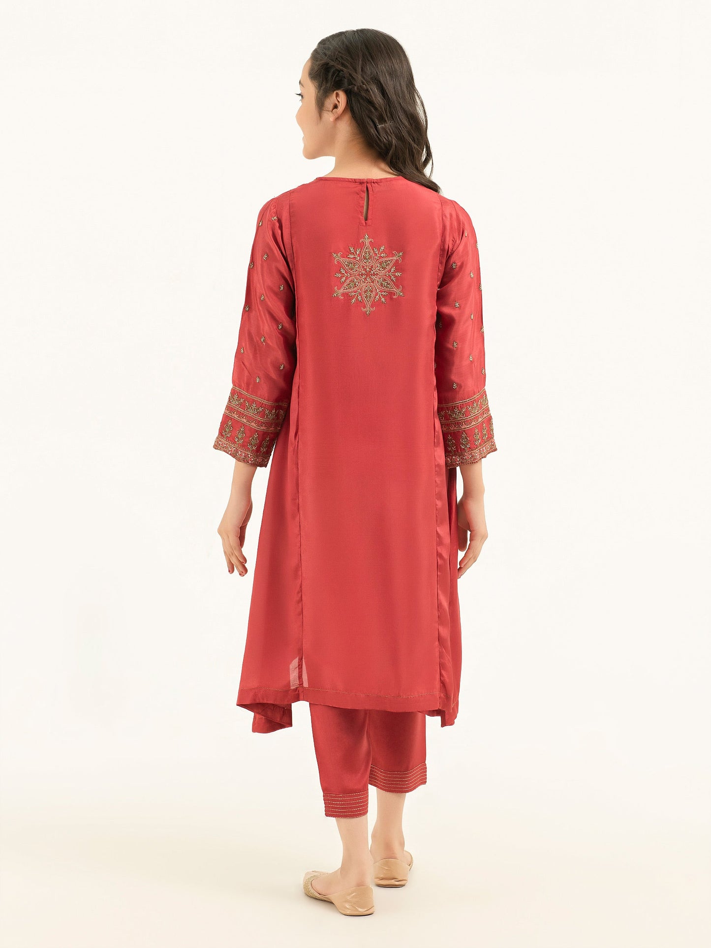 2 Piece Silk Suit-Embroidered (Pret)