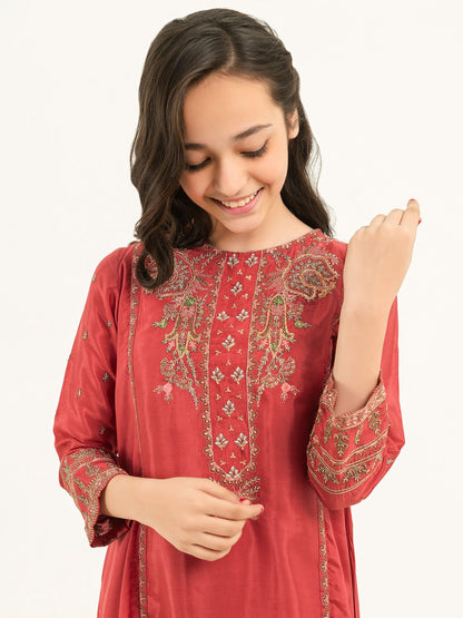 2 Piece Silk Suit-Embroidered (Pret)